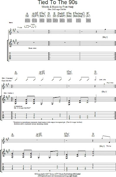 Tied To The 90s - Guitar TAB, New, Main