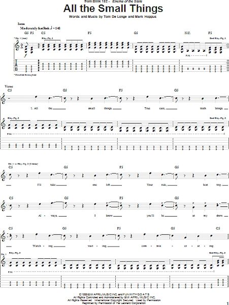 All The Small Things - Guitar TAB, New, Main