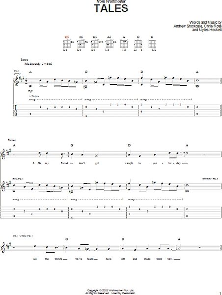 Tales - Guitar TAB, New, Main