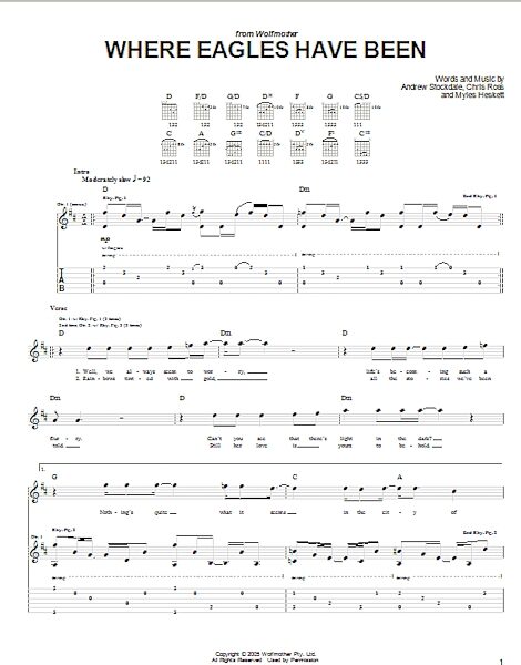 Where Eagles Have Been - Guitar TAB, New, Main