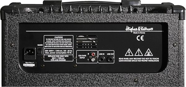Hughes and Kettner Edition Blue 30 DFX Guitar Combo Amplifier (30 Watts, 1x10 in.), Rear