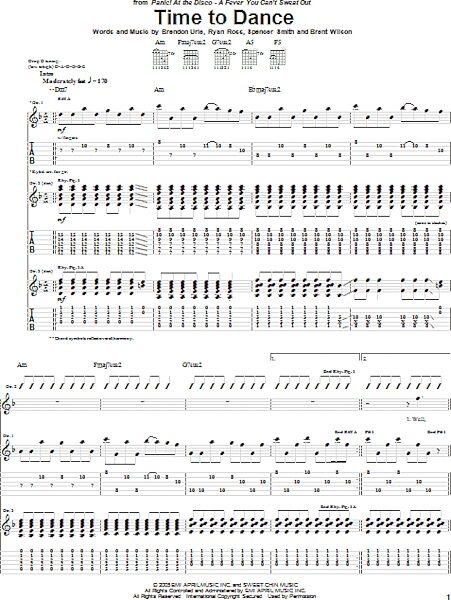 Time To Dance - Guitar TAB, New, Main