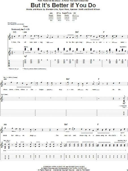 But It's Better If You Do - Guitar TAB, New, Main