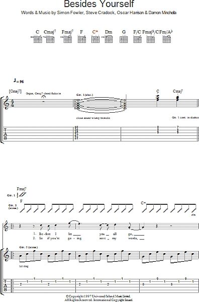 Besides Yourself - Guitar TAB, New, Main