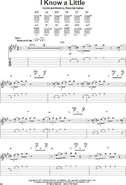 I Know A Little - Easy Guitar with TAB, New, Main