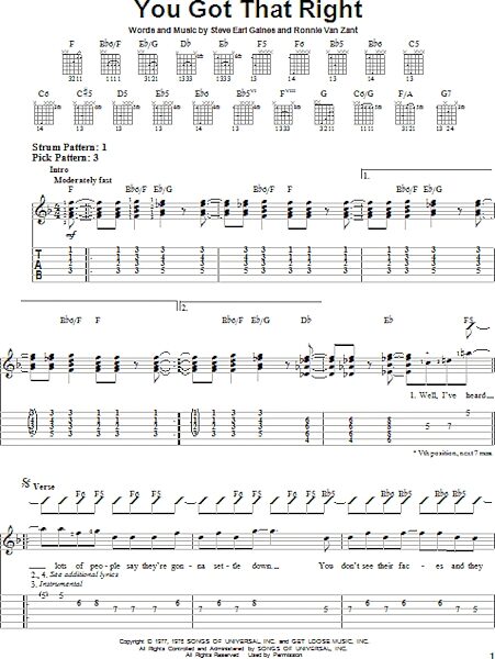 You Got That Right - Easy Guitar with TAB, New, Main
