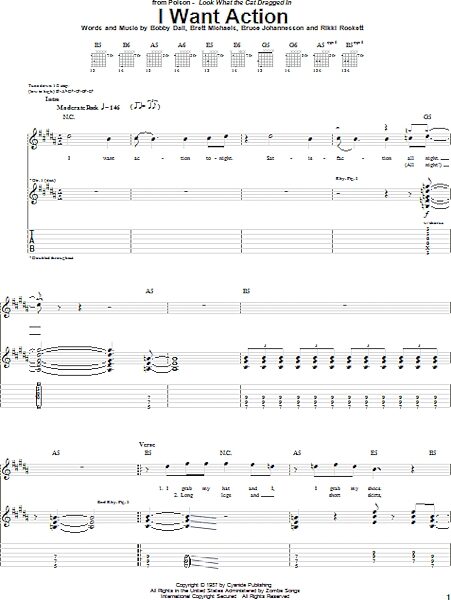 I Want Action - Guitar TAB, New, Main