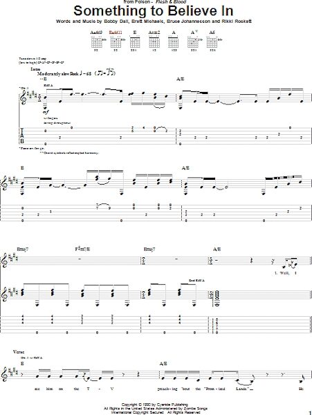 Something To Believe In - Guitar TAB, New, Main