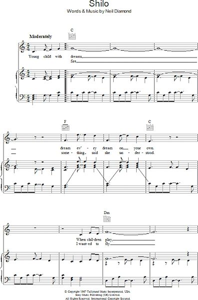 Shilo - Piano/Vocal/Guitar, New, Main