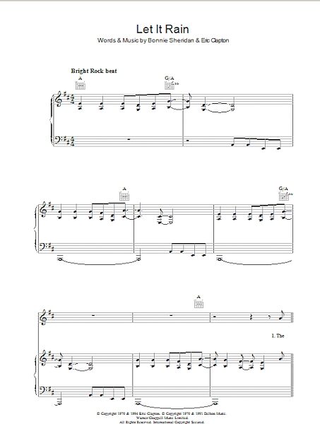Let It Rain - Piano/Vocal/Guitar, New, Main