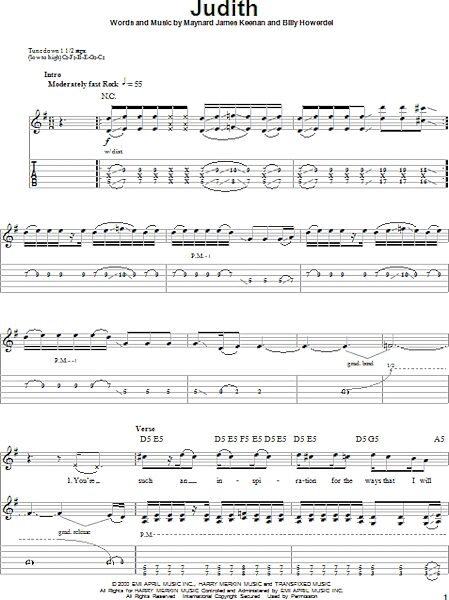 Judith - Guitar Tab Play-Along, New, Main