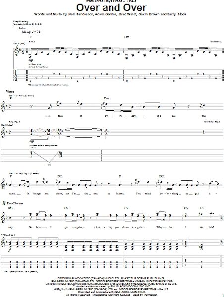 Over And Over - Guitar TAB, New, Main