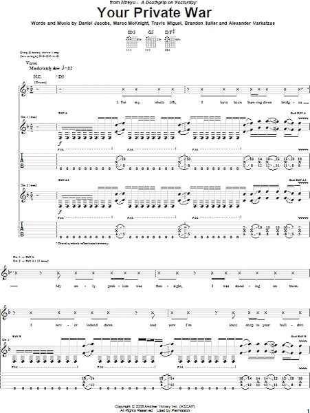 Your Private War - Guitar TAB, New, Main