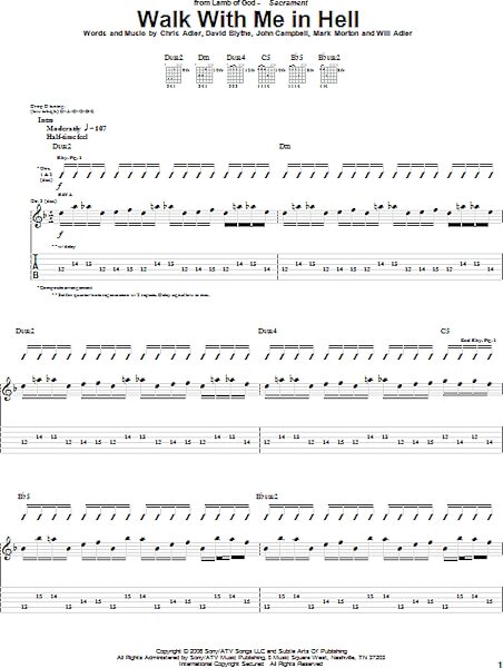 Walk With Me In Hell - Guitar TAB, New, Main