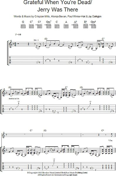 Grateful When You're Dead/Jerry Was There - Guitar TAB, New, Main