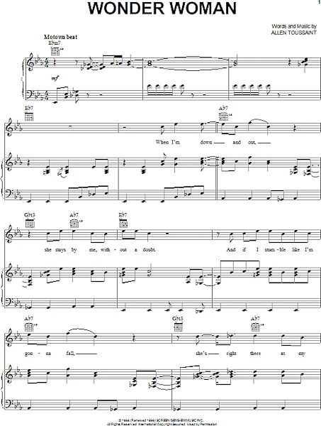 Wonder Woman - Piano/Vocal/Guitar, New, Main
