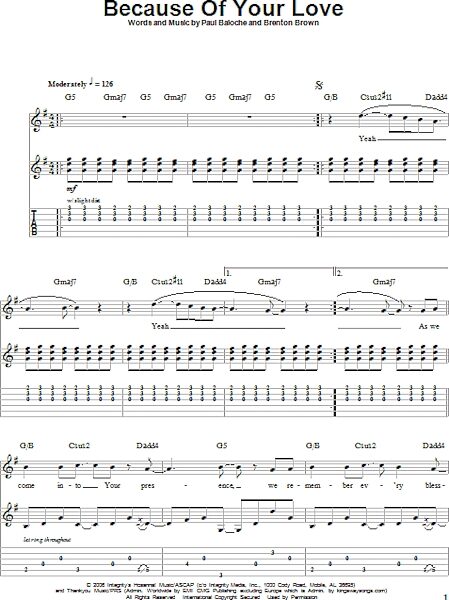 Because Of Your Love - Guitar Tab Play-Along, New, Main