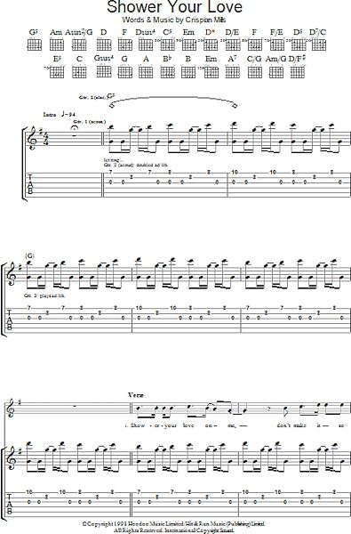 Shower Your Love - Guitar TAB, New, Main