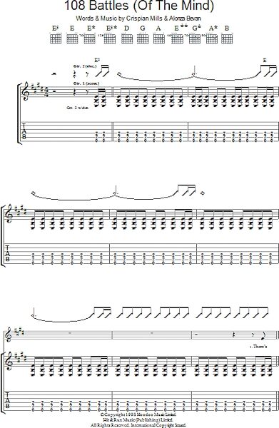 108 Battles (Of The Mind) - Guitar TAB, New, Main