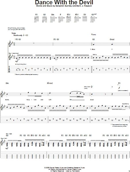 Dance With The Devil - Guitar TAB, New, Main