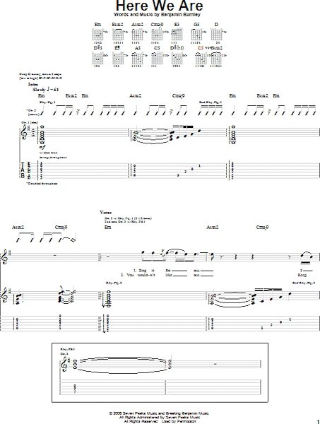 Here We Are - Guitar TAB, New, Main