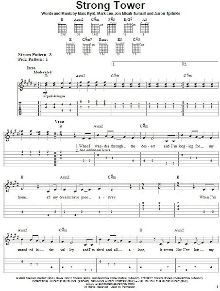 Strong Tower - Easy Guitar with TAB, New, Main