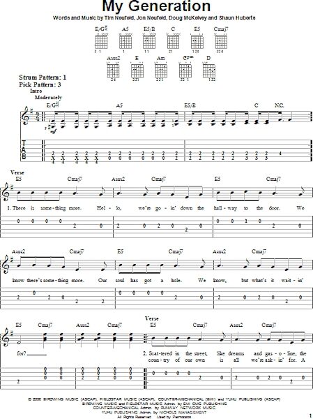 My Generation - Easy Guitar with TAB, New, Main