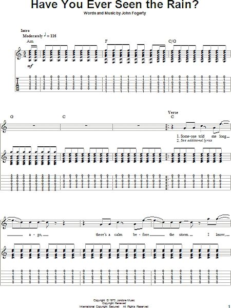 Have You Ever Seen The Rain? - Guitar Tab Play-Along, New, Main