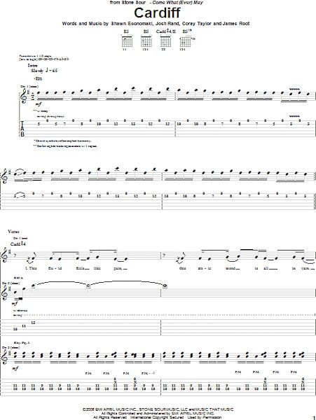 Cardiff - Guitar TAB, New, Main