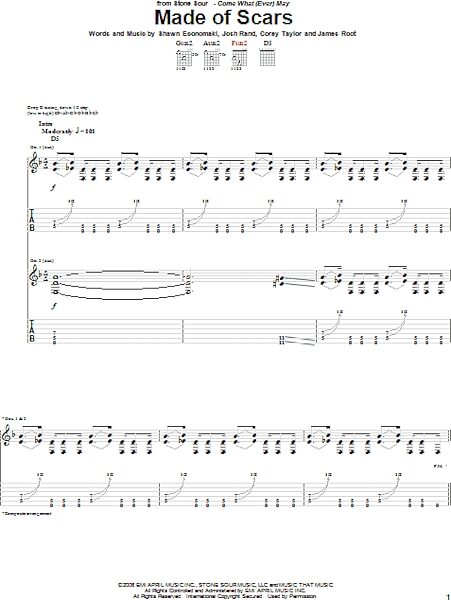 Made Of Scars - Guitar TAB, New, Main