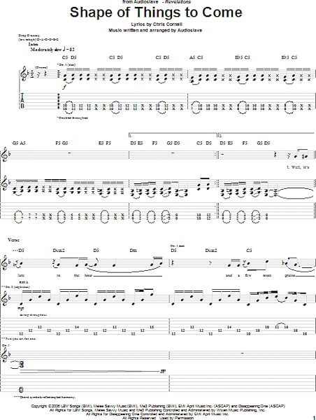 Shape Of Things To Come - Guitar TAB, New, Main