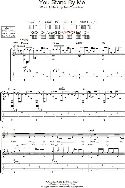 You Stand By Me - Guitar TAB, New, Main