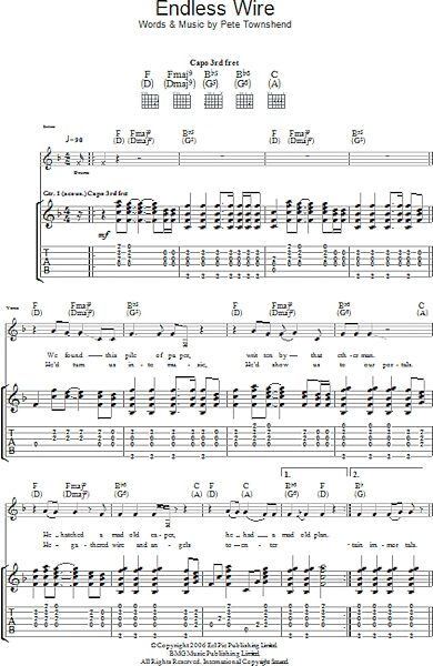 Endless Wire - Guitar TAB, New, Main