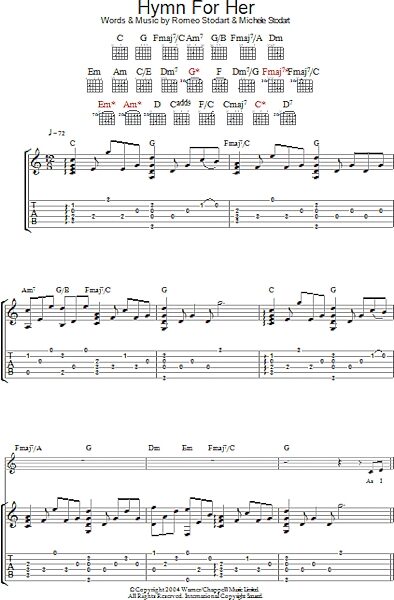 Hymn For Her - Guitar TAB, New, Main