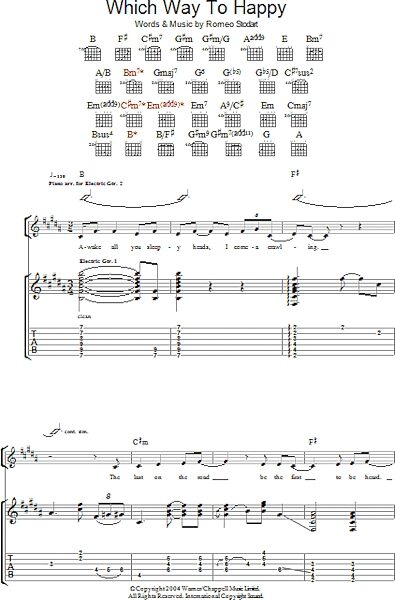 Which Way To Happy - Guitar TAB, New, Main