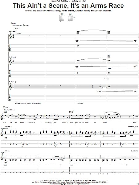 This Ain't A Scene, It's An Arms Race - Guitar TAB, New, Main
