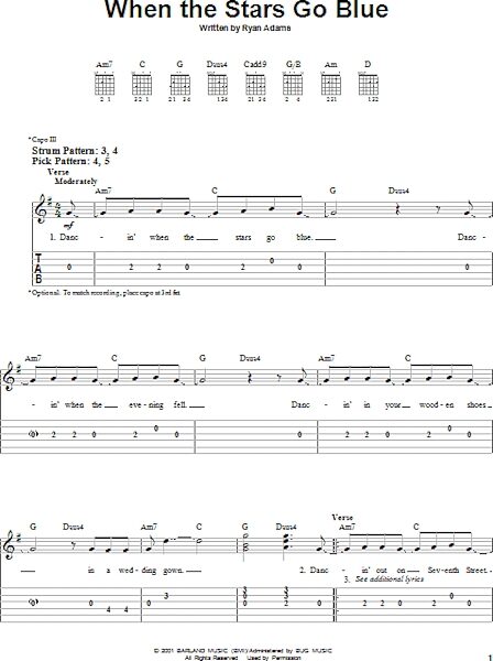 When The Stars Go Blue - Easy Guitar with TAB, New, Main