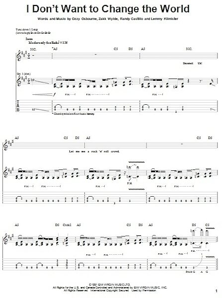 I Don't Want To Change The World - Guitar TAB, New, Main