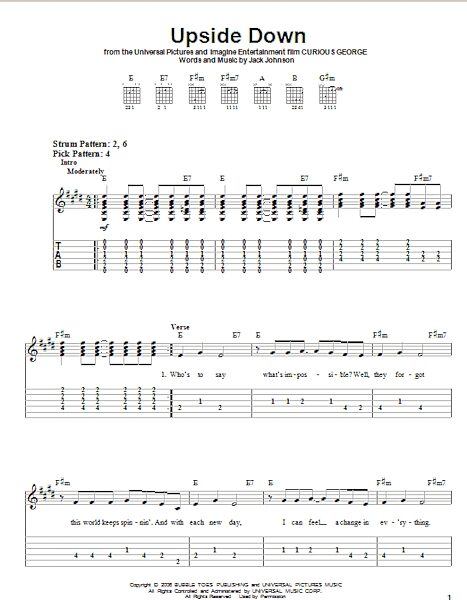 Upside Down - Easy Guitar with TAB, New, Main