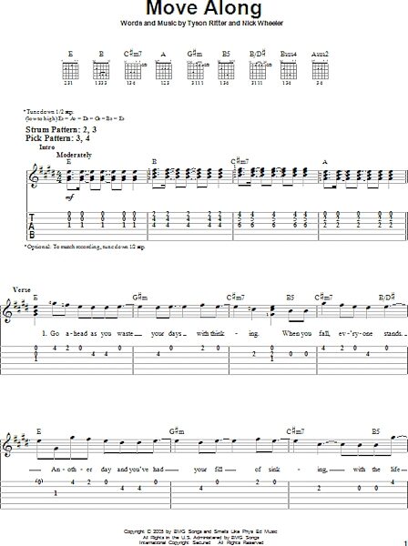 Move Along - Easy Guitar with TAB, New, Main
