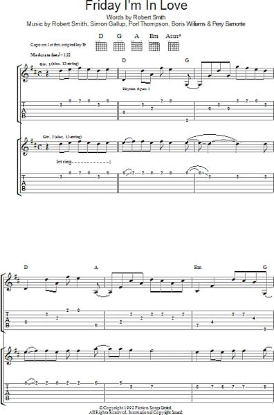 Friday I'm In Love - Guitar TAB, New, Main