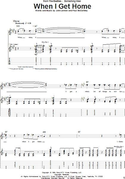 When I Get Home - Guitar TAB, New, Main