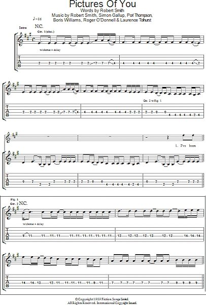 Pictures Of You - Guitar TAB, New, Main