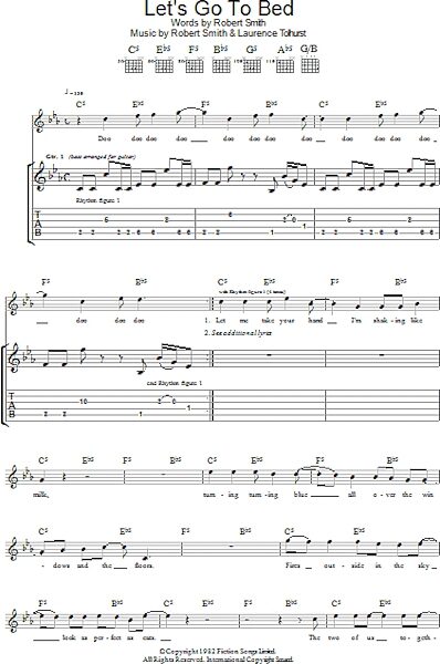 Let's Go To Bed - Guitar TAB, New, Main