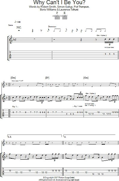 Why Can't I Be You? - Guitar TAB, New, Main