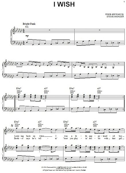 I Wish - Piano/Vocal/Guitar, New, Main