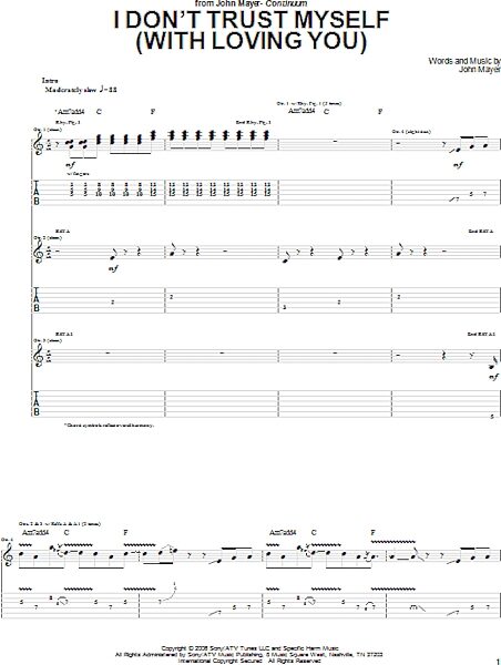 I Don't Trust Myself (With Loving You) - Guitar TAB, New, Main