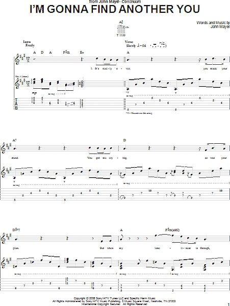 I'm Gonna Find Another You - Guitar TAB, New, Main