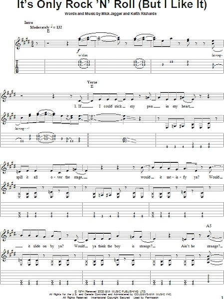 It's Only Rock 'N' Roll (But I Like It) - Guitar Tab Play-Along, New, Main