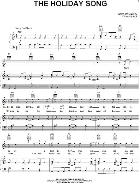 The Holiday Song - Piano/Vocal/Guitar, New, Main